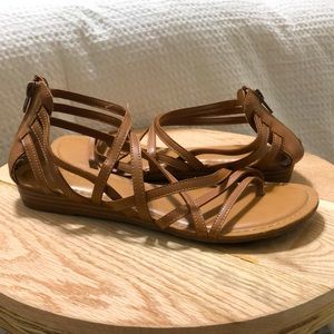 Carlos Santana sandals strappy SZ 8 tan brown